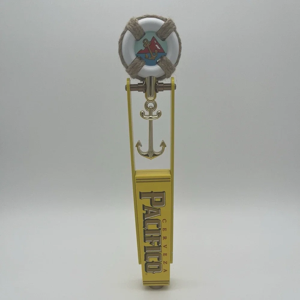 PACIFICO SWINGING BRASS ANCHOR LIFE PRESERVER NAUTICAL beer tap handle. MEXICO